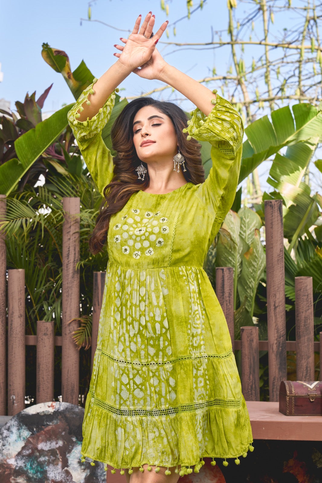 Buy Green Cotton Sweetheart Neckline Diwali Dress Collection Online for  Women in USA